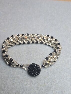 Handmade Silver & Black Bracelet